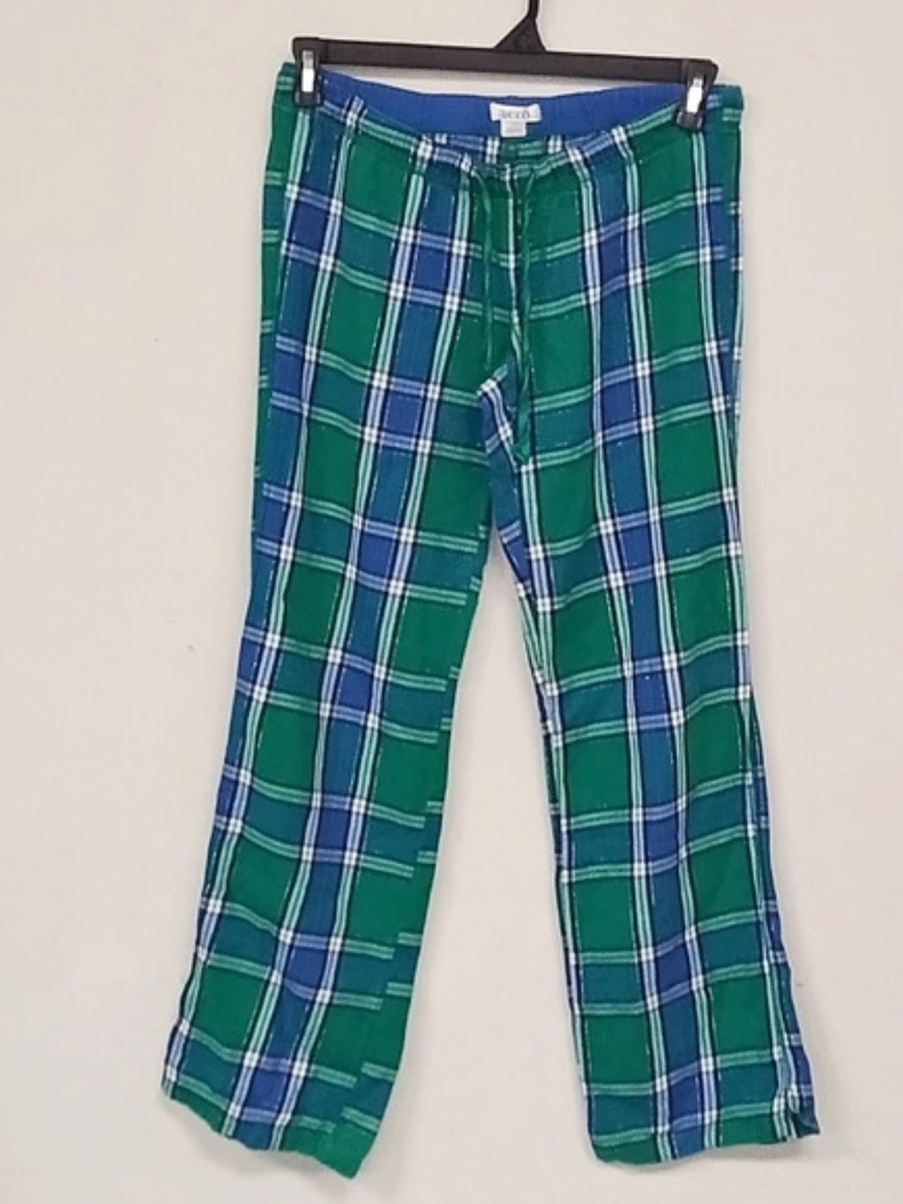 Vintage Aero Y2K Plaid Flannel Cotton Drawstring Pajama Sleep Pants Women's SM